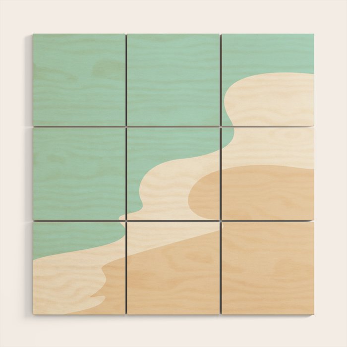 Sand and Sea Coastal Shoreline Wood Wall Art Gallery Image 1