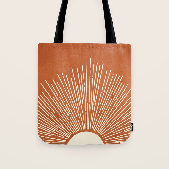 Terracota Minimalist Sun Tote Bag Gallery Image 1