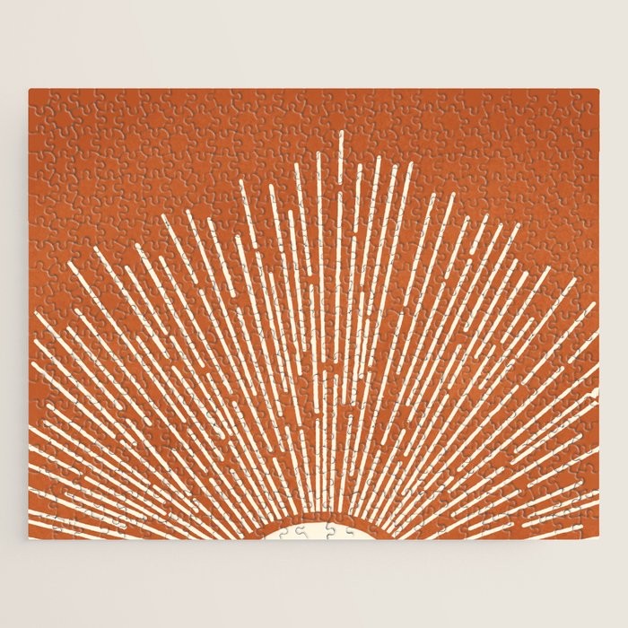 Terracota Minimalist Sun Jigsaw Puzzle Gallery Image 1