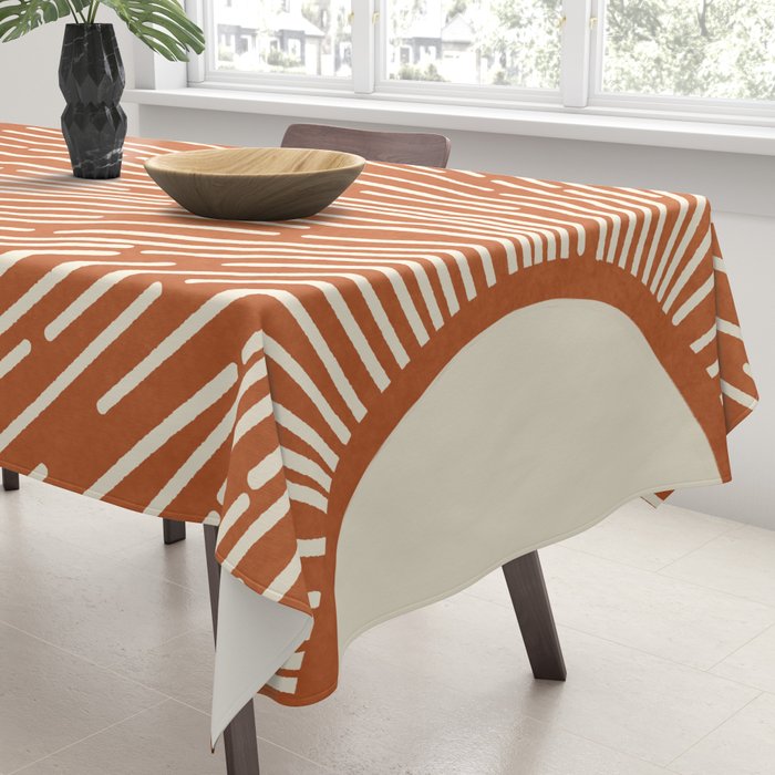 Terracota Minimalist Sun Tablecloth Gallery Image 3