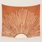 Terracota Minimalist Sun Wall Tapestry Gallery Image 4