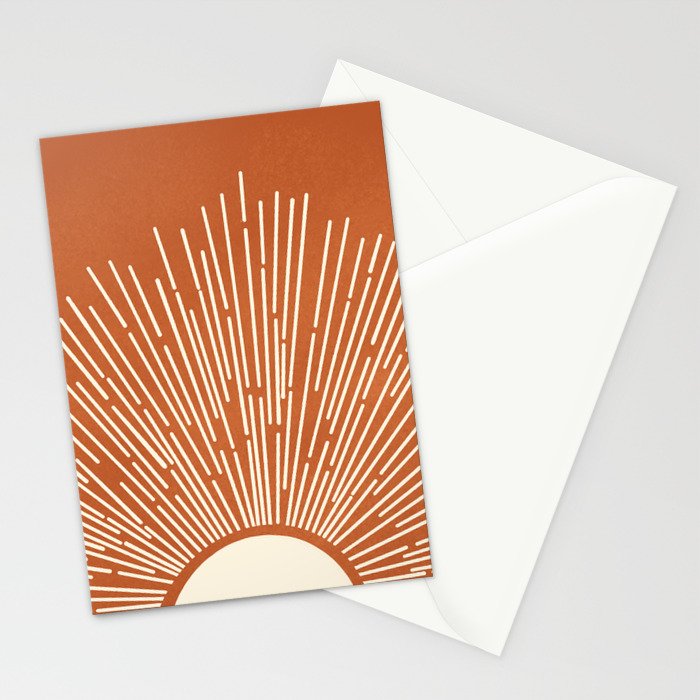 Terracota Minimalist Sun Stationery Card Gallery Image 2