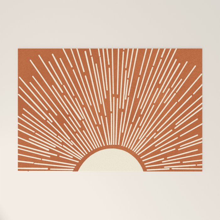 Terracota Minimalist Sun Welcome Mat Gallery Image 1