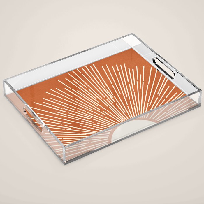 Terracota Minimalist Sun Acrylic Tray Gallery Image 1