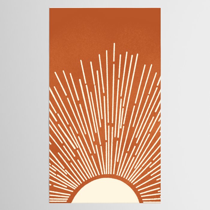 Terracota Minimalist Sun Tablecloth Gallery Image 2