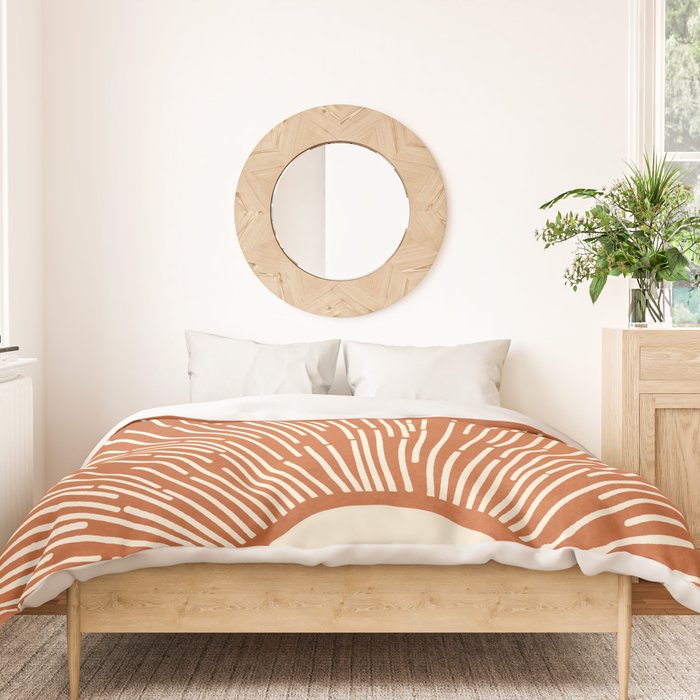 Terracota Minimalist Sun Duvet Cover Gallery Image 3