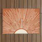 Terracota Minimalist Sun Outdoor Rug Gallery Image 1