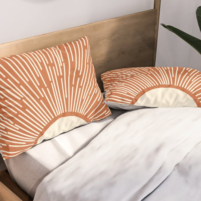 Terracota Minimalist Sun Pillow Sham Gallery Image 2