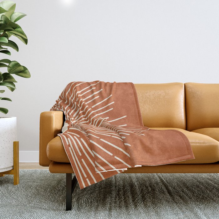 Terracota Minimalist Sun Throw Blanket Gallery Image 1