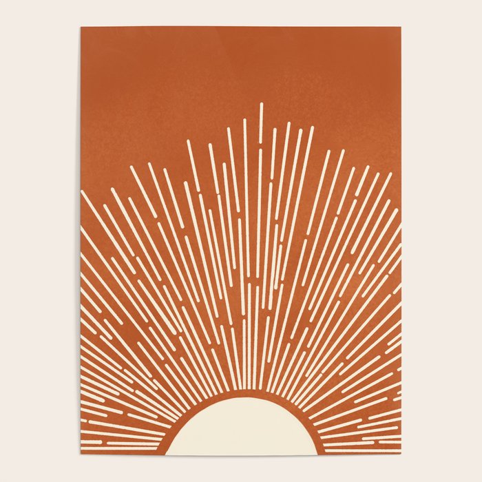 Terracota Minimalist Sun Poster