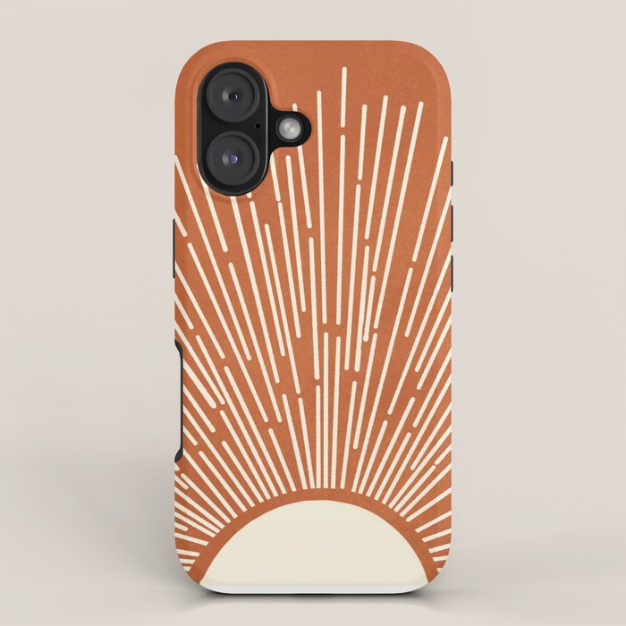Terracota Minimalist Sun iPhone Case Gallery Image 1