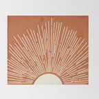 Terracota Minimalist Sun Throw Blanket Gallery Image 2