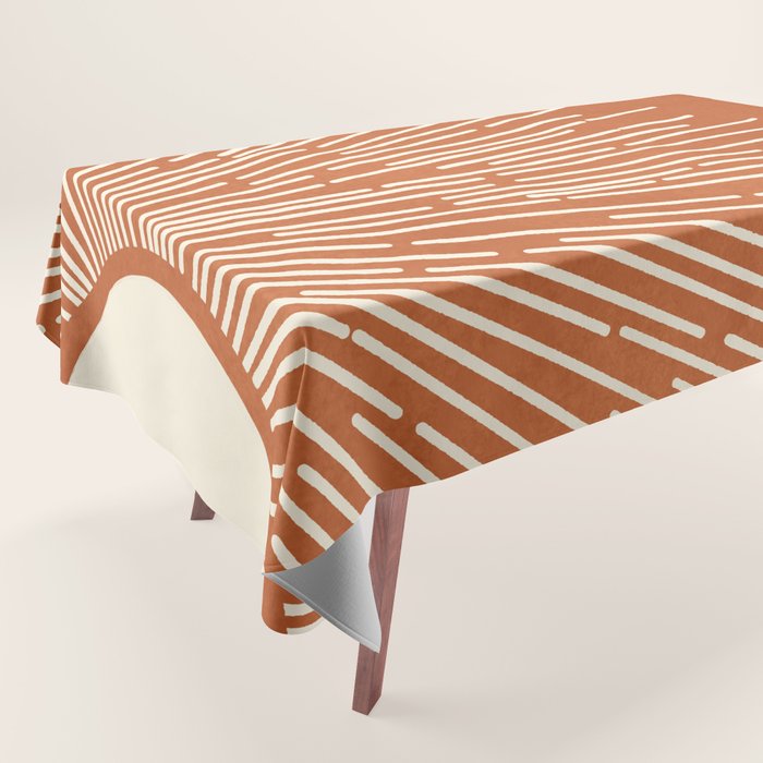 Terracota Minimalist Sun Tablecloth Gallery Image 1