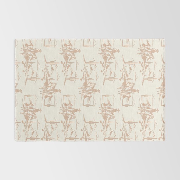 Southwestern Cowboy Toile - Light Brown on Cream Rug Gallery Image 2