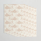 Southwestern Cowboy Toile - Light Brown on Cream Wrapping Paper Gallery Image 3