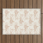 Southwestern Cowboy Toile - Light Brown on Cream Outdoor Rug Gallery Image 1