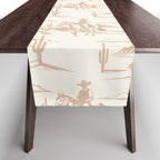 Southwestern Cowboy Toile - Light Brown on Cream Table Runner Gallery Image 1