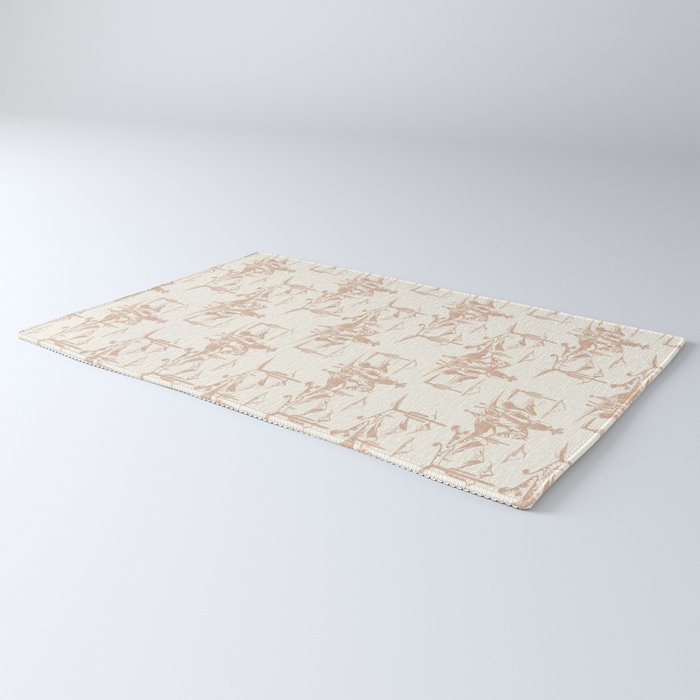 Southwestern Cowboy Toile - Light Brown on Cream Rug Gallery Image 3