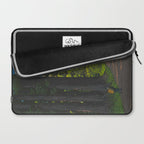 Vintage Japanese Woodblock Print Kawase Hasui Mystical Japanese forest Tall Green Trees Laptop Sleeve Gallery Image 2