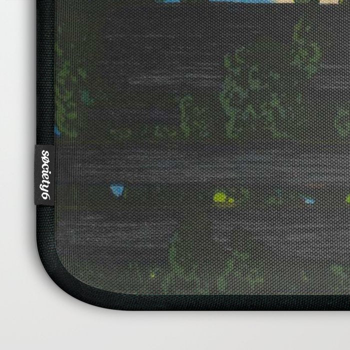 Vintage Japanese Woodblock Print Kawase Hasui Mystical Japanese forest Tall Green Trees Laptop Sleeve Gallery Image 3