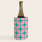 Colorful Mid Century Modern Star Pattern 950 Pink and Turquoise Wine Chiller Gallery Image 2