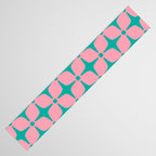 Colorful Mid Century Modern Star Pattern 950 Pink and Turquoise Table Runner Gallery Image 3
