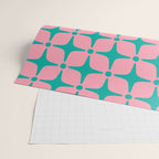 Colorful Mid Century Modern Star Pattern 950 Pink and Turquoise Wrapping Paper Gallery Image 2