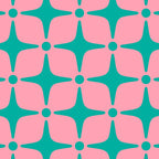 Colorful Mid Century Modern Star Pattern 950 Pink and Turquoise Coffee Mug Gallery Image 2