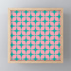 Colorful Mid Century Modern Star Pattern 950 Pink and Turquoise Mini Art Print Gallery Image 1