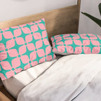 Colorful Mid Century Modern Star Pattern 950 Pink and Turquoise Pillow Sham Gallery Image 2
