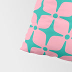 Colorful Mid Century Modern Star Pattern 950 Pink and Turquoise Pillow Sham Gallery Image 4