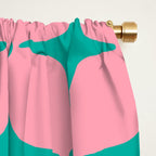 Colorful Mid Century Modern Star Pattern 950 Pink and Turquoise Window Curtain Gallery Image 2