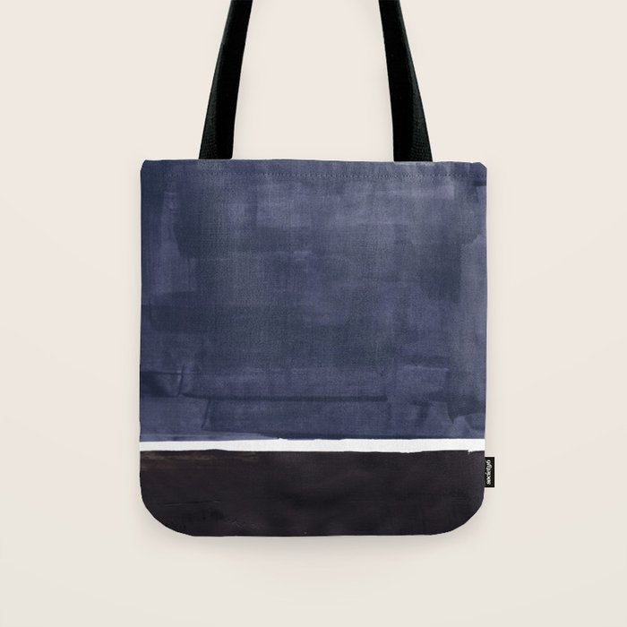 Navy Black Rothko Fun Colorful Mid Century Modern Abstract Painting Shapes Pattern Tote Bag Gallery Image 1