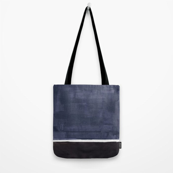 Navy Black Rothko Fun Colorful Mid Century Modern Abstract Painting Shapes Pattern Tote Bag Gallery Image 2