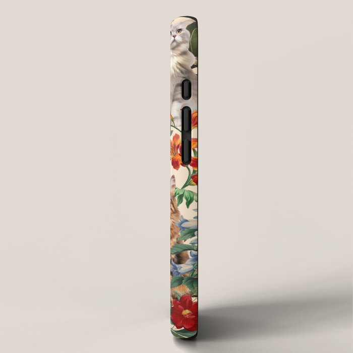 Cat and Floral Pattern IV iPhone Case Gallery Image 2