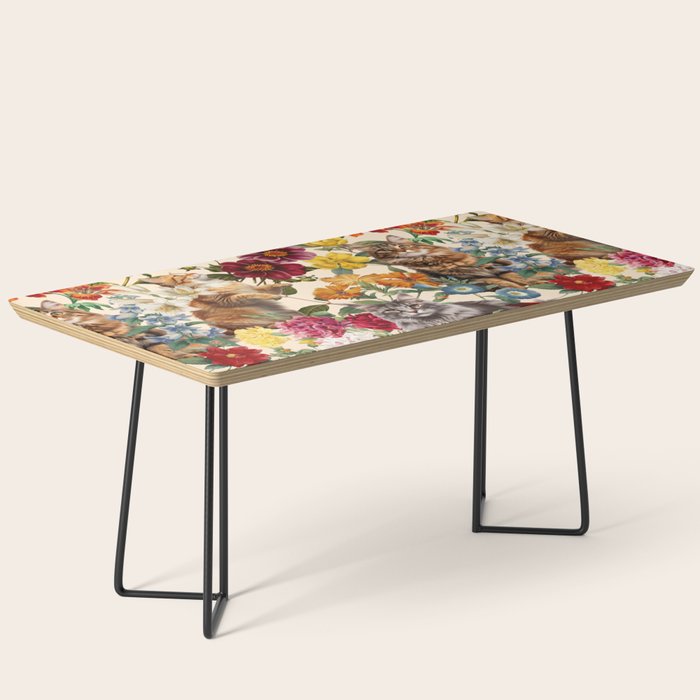 Cat and Floral Pattern IV Coffee Table Gallery Image 1