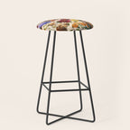 Cat and Floral Pattern IV Stool Gallery Image 1