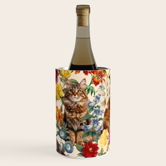 Cat and Floral Pattern IV Wine Chiller Gallery Image 3