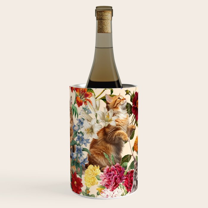 Cat and Floral Pattern IV Wine Chiller Gallery Image 2