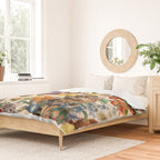 Cat and Floral Pattern IV Duvet Cover Gallery Image 2