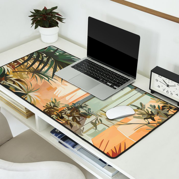 Villa Courtyard Mediterranean Art Desk Mat Gallery Image 2