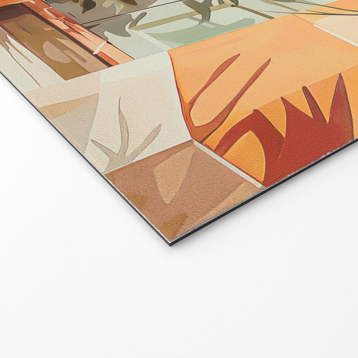 Villa Courtyard Mediterranean Art Welcome Mat Gallery Image 2