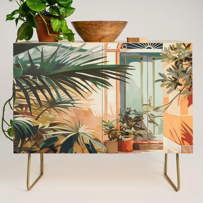 Villa Courtyard Mediterranean Art Credenza Gallery Image 1