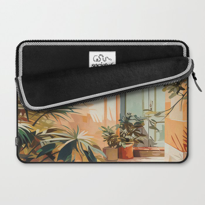 Villa Courtyard Mediterranean Art Laptop Sleeve Gallery Image 2