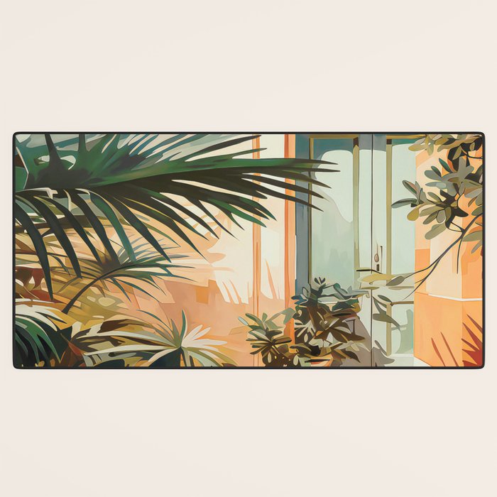 Villa Courtyard Mediterranean Art Desk Mat Gallery Image 3