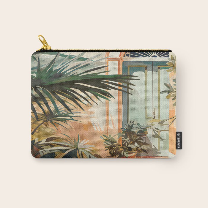 Villa Courtyard Mediterranean Art Carry All Pouch Gallery Image 1