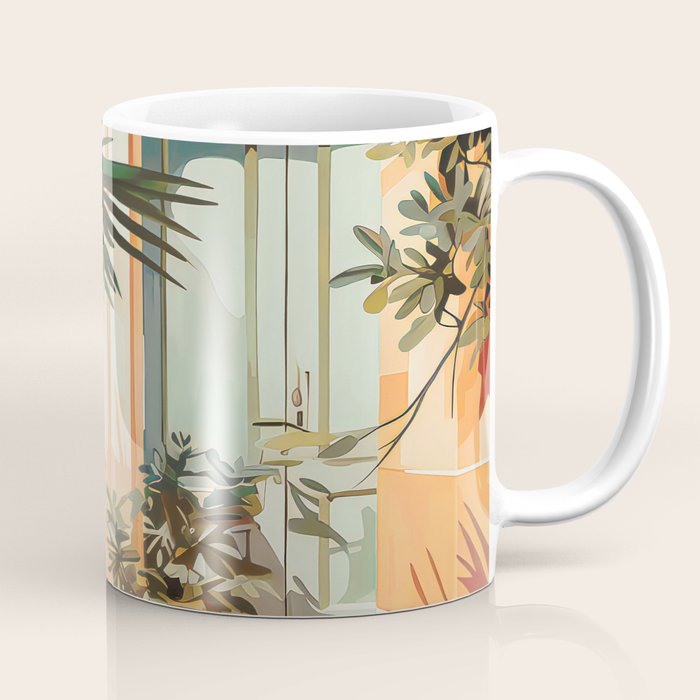 Villa Courtyard Mediterranean Art Coffee Mug Gallery Image 1