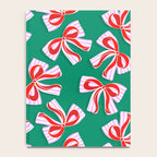 Retro Kitsch Christmas Ribbons on Stripy Bows - Red and Green Notebook Gallery Image 4