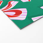 Retro Kitsch Christmas Ribbons on Stripy Bows - Red and Green Welcome Mat Gallery Image 2