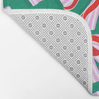 Retro Kitsch Christmas Ribbons on Stripy Bows - Red and Green Bath Mat Gallery Image 2